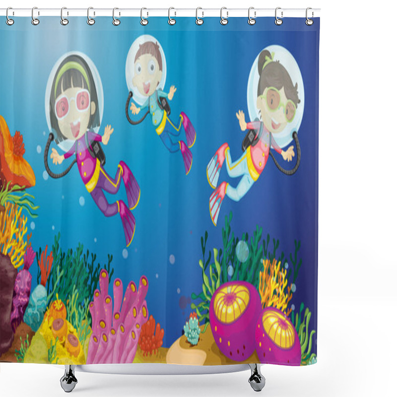 Personality  Kids Underwater Shower Curtains