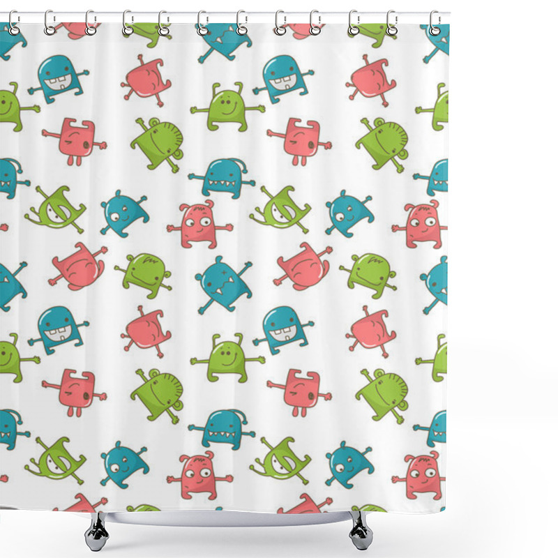 Personality  Cute Monster Hugs Seamless Shower Curtains