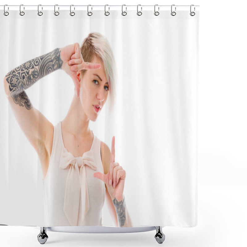 Personality  Model Framing Focusing Shower Curtains