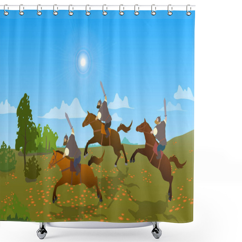 Personality  Set-cartoon-character-Russia-hero-old-national-legends-11 Shower Curtains