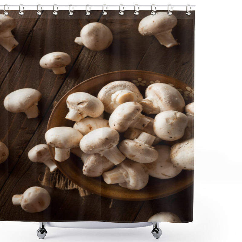 Personality  Raw Organic White Mushrooms Shower Curtains