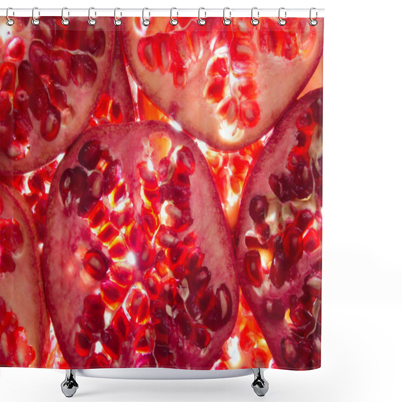 Personality  Pomegranate Slices Lit From Below Shower Curtains