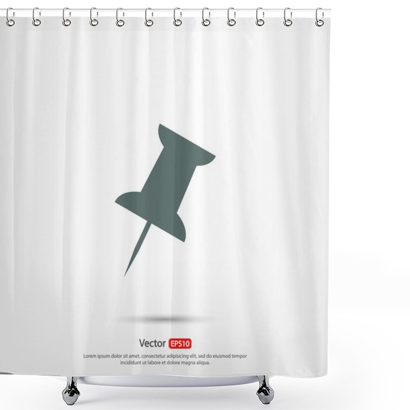 Personality  Push Pin Icon Shower Curtains