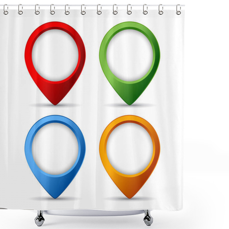 Personality  Map Markers Shower Curtains