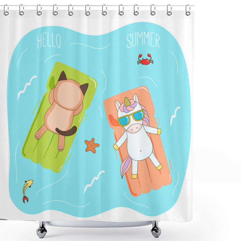 Personality  Cute Cartoon Animals Shower Curtains