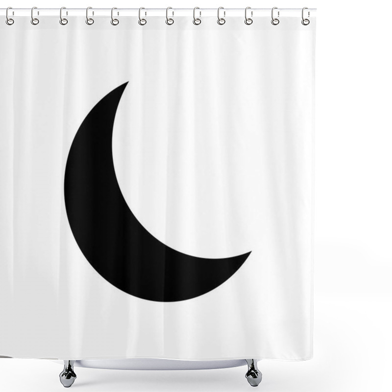 Personality  Moon Silhouette . Icon For Sticker, Print, Sketch. Shower Curtains