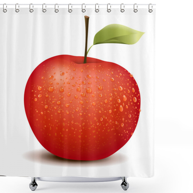 Personality  Realistic Red Apple Shower Curtains