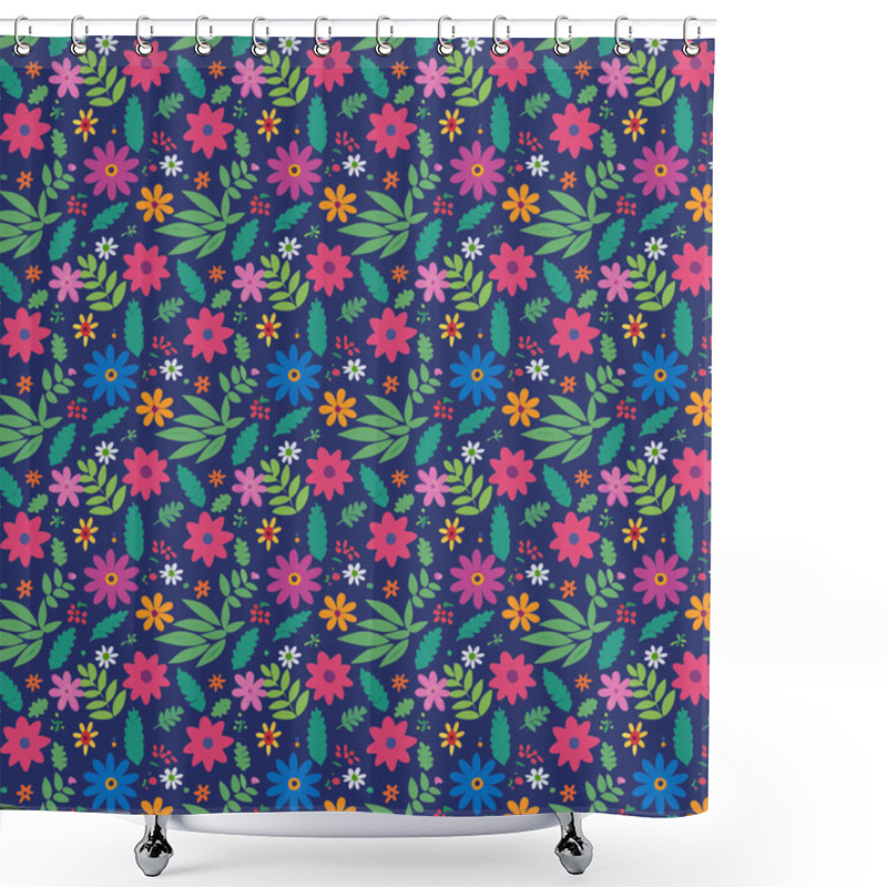 Personality  Florals Pattern Design For Cloth, T Shirt, Pillowcase. Flower Pattern With Leaves. Floral Bouquets Flower Compositions. Floral Pattern Shower Curtains