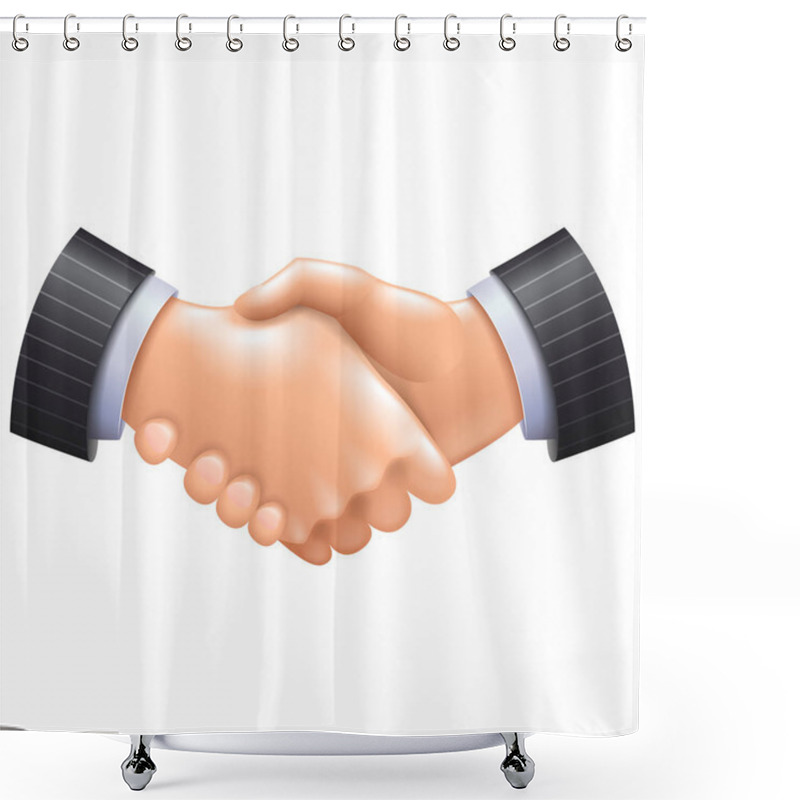 Personality  3d Handshake Icon Isolated On White Vector Shower Curtains