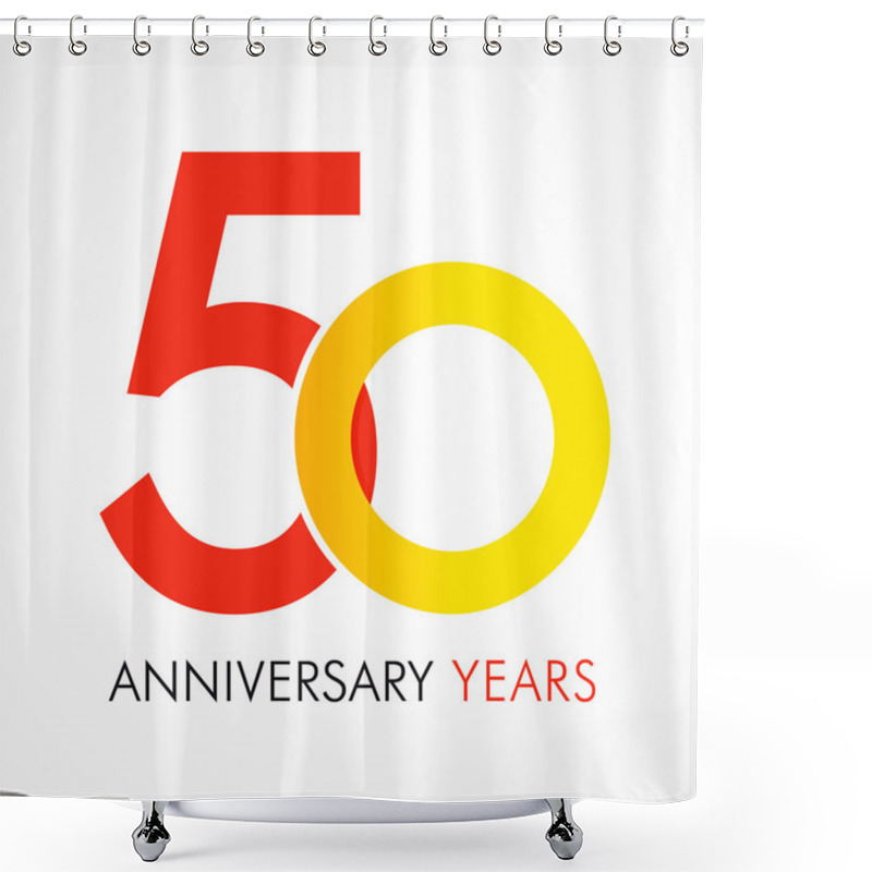 Personality  50 Circle Anniversary Logo Shower Curtains