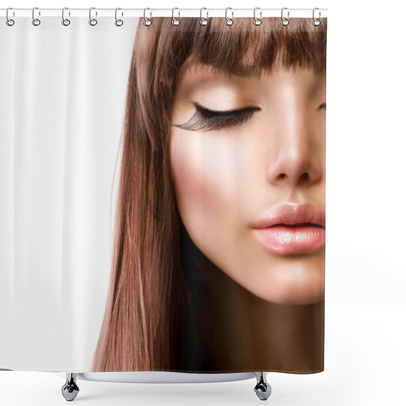 Personality  Face. Fashion Makeup. Perfect Skin Shower Curtains