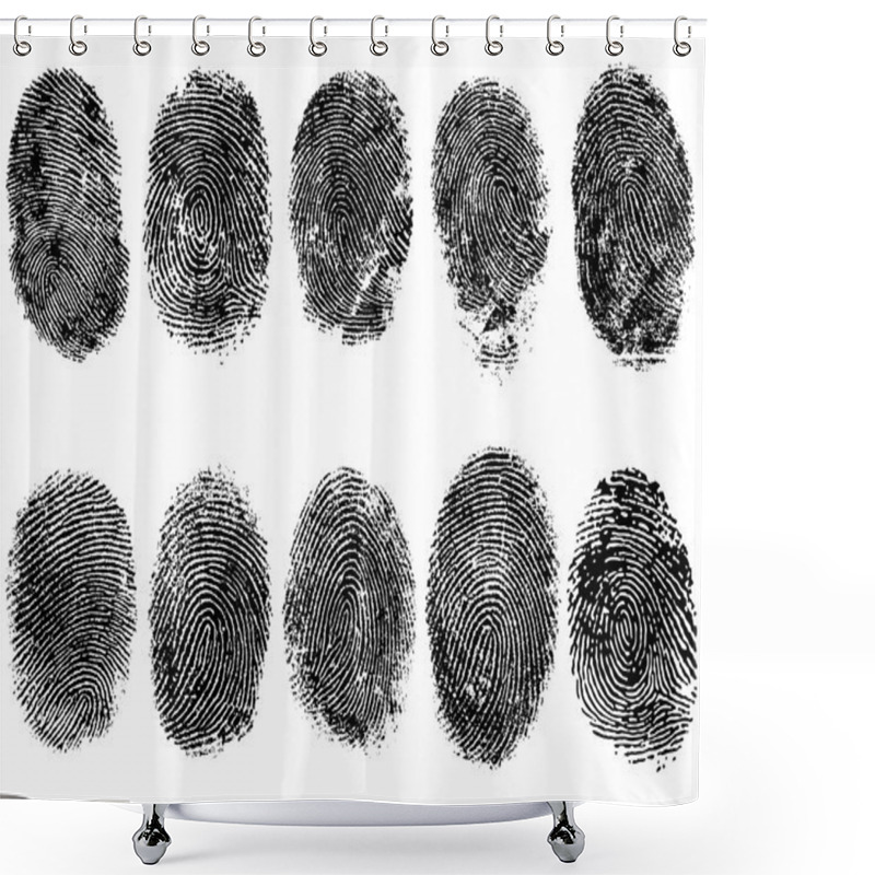 Personality  10 FingerPrints  Shower Curtains