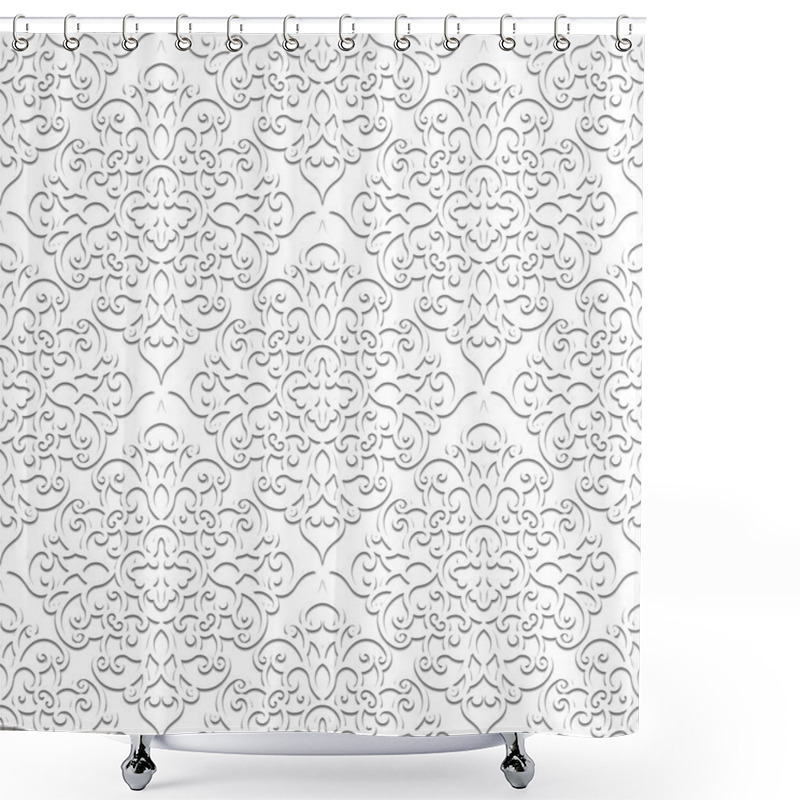 Personality  White Seamless Pattern Shower Curtains