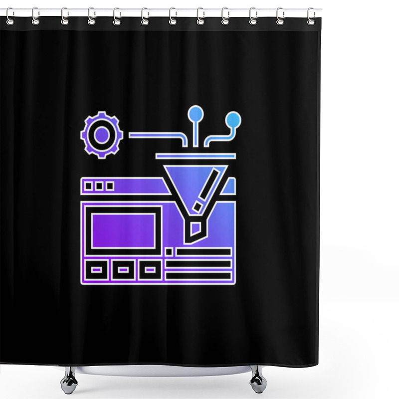 Personality  Algorithm Blue Gradient Vector Icon Shower Curtains