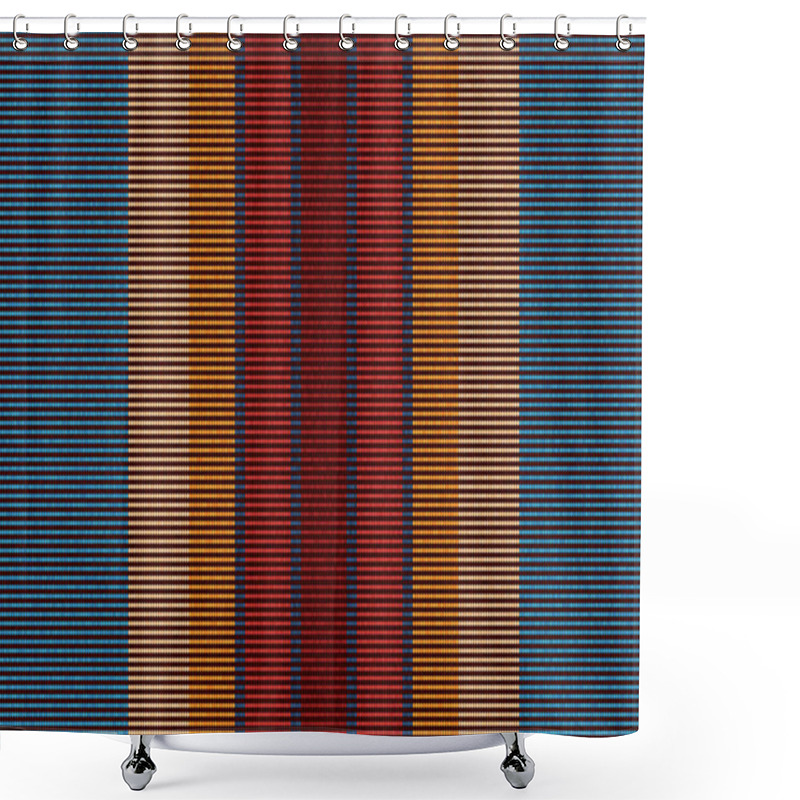 Personality  Blanket Stripes Seamless Vector Pattern. Background For Cinco De Mayo Party Decor Or Ethnic Mexican Fabric Pattern With Colorful Stripes. Serape Design Shower Curtains