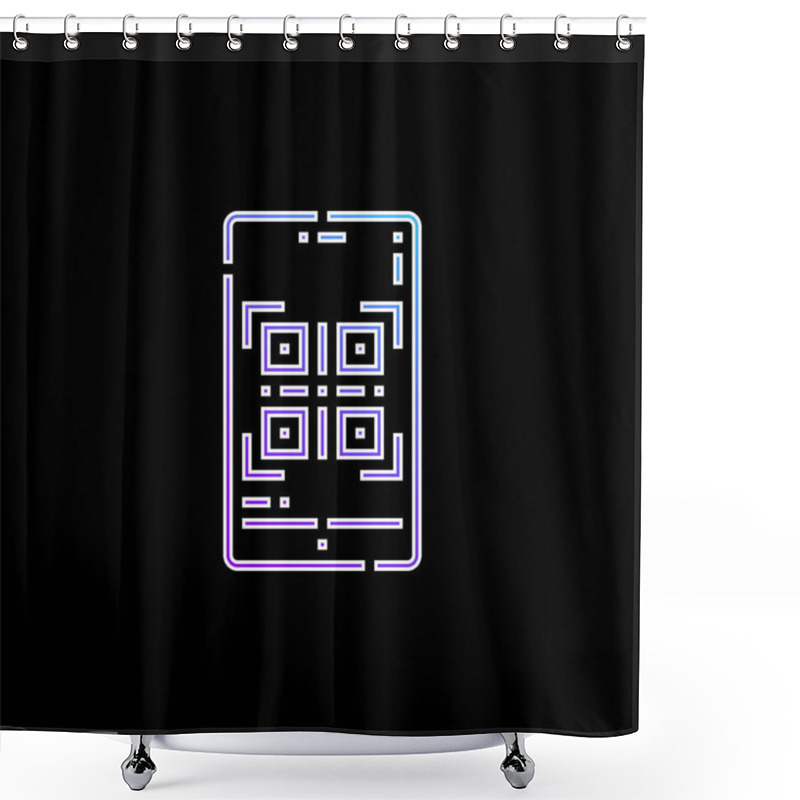 Personality  Barcode Blue Gradient Vector Icon Shower Curtains