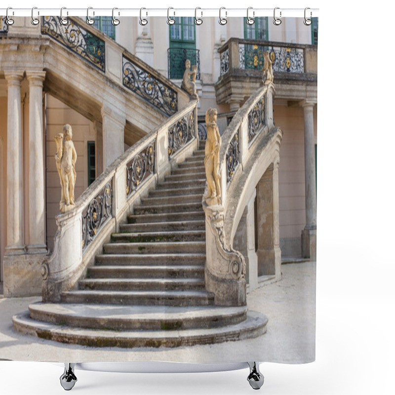 Personality  Esterhazy Castle Stairs And The Fountain Shower Curtains