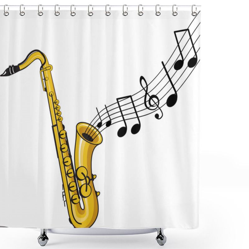 Personality  Saxophone Shower Curtains