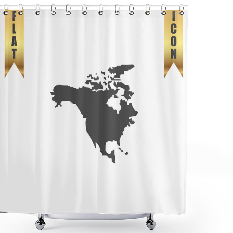 Personality  North America Map Shower Curtains