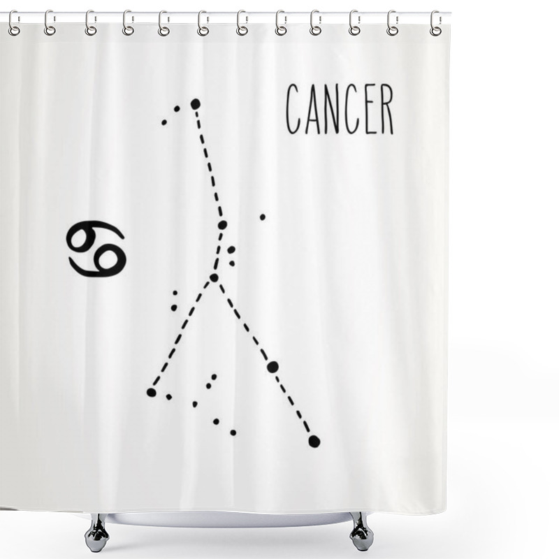 Personality  Cancer Zodiac Sign Constellation Shower Curtains