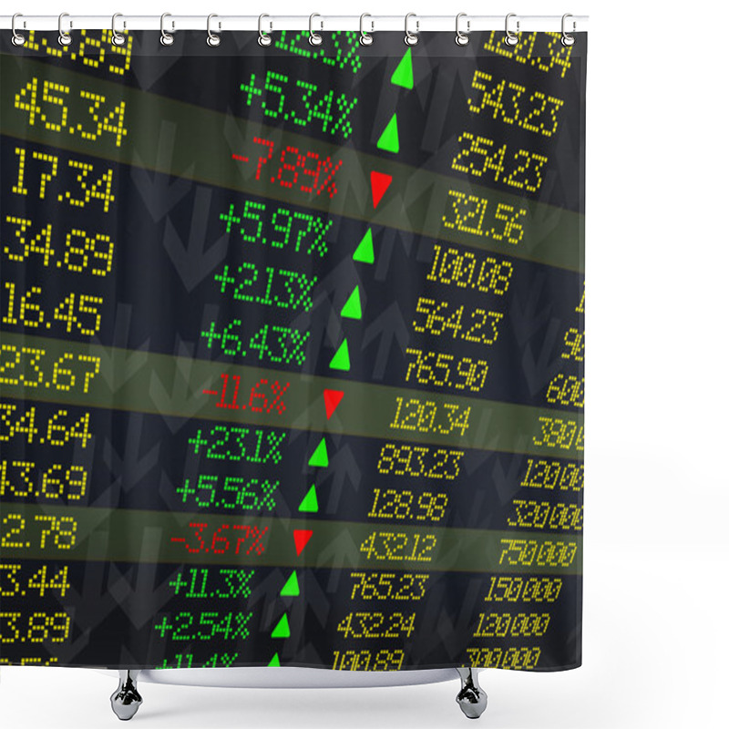 Personality  Stock Exchange Display Panel Shower Curtains