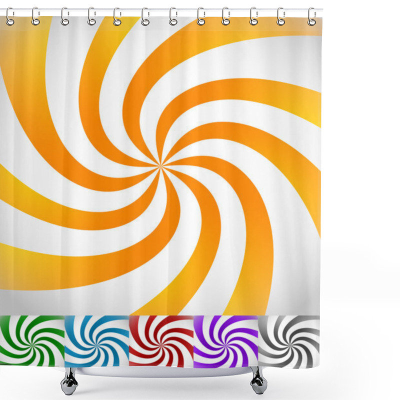 Personality  Swirling, Rotating  Stripe Patterns Shower Curtains