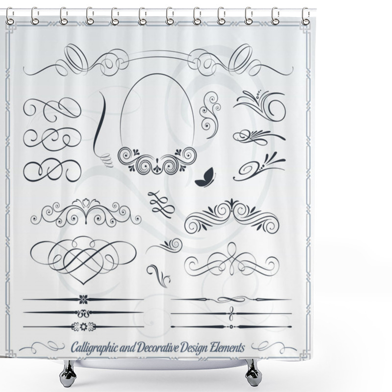 Personality  Calligraphic And Decorative Design Elements Shower Curtains