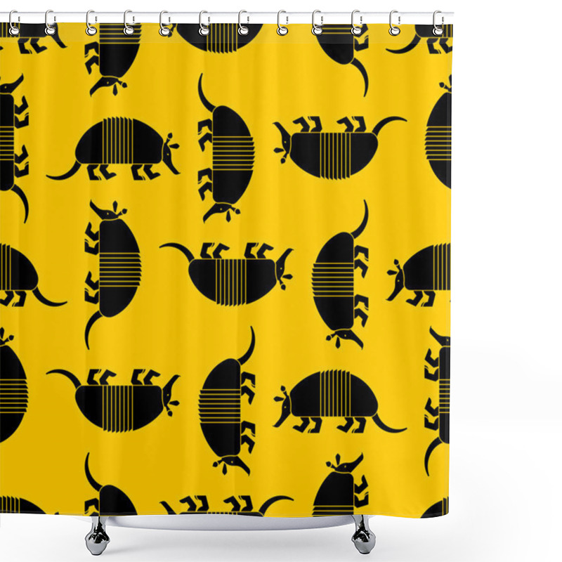 Personality  Armadillo Pattern Seamless. Animal Nine-hip Armadillo Background Shower Curtains