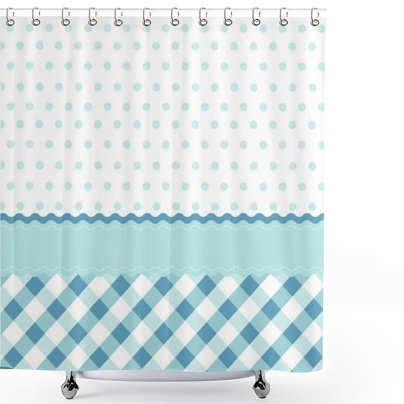 Personality  Seamless Baby Blue Pattern, Wallpaper Shower Curtains