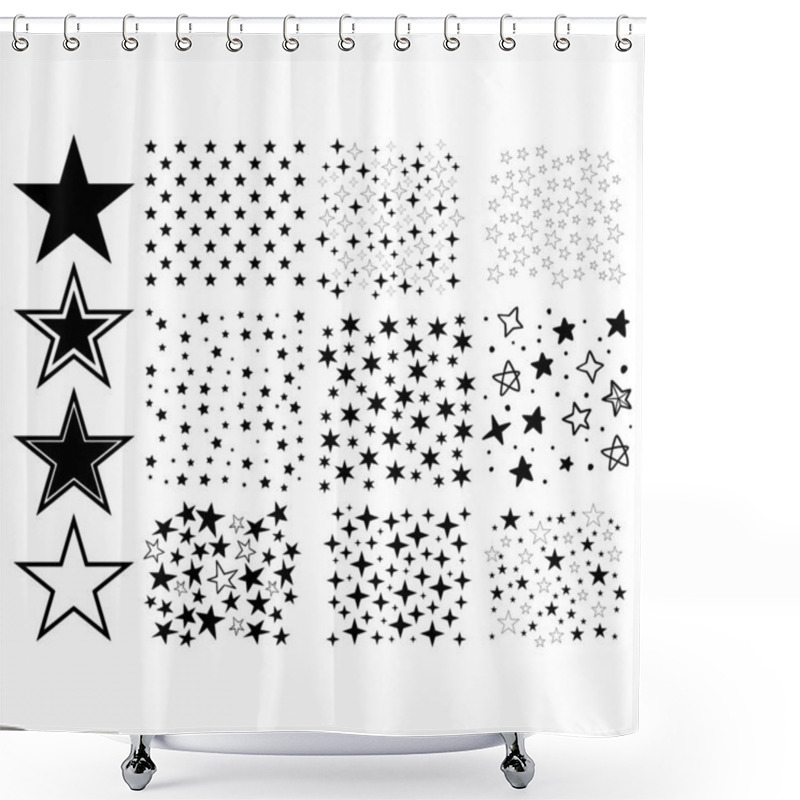 Personality  Star Pattern Seamless Drawing Vector Shower Curtains