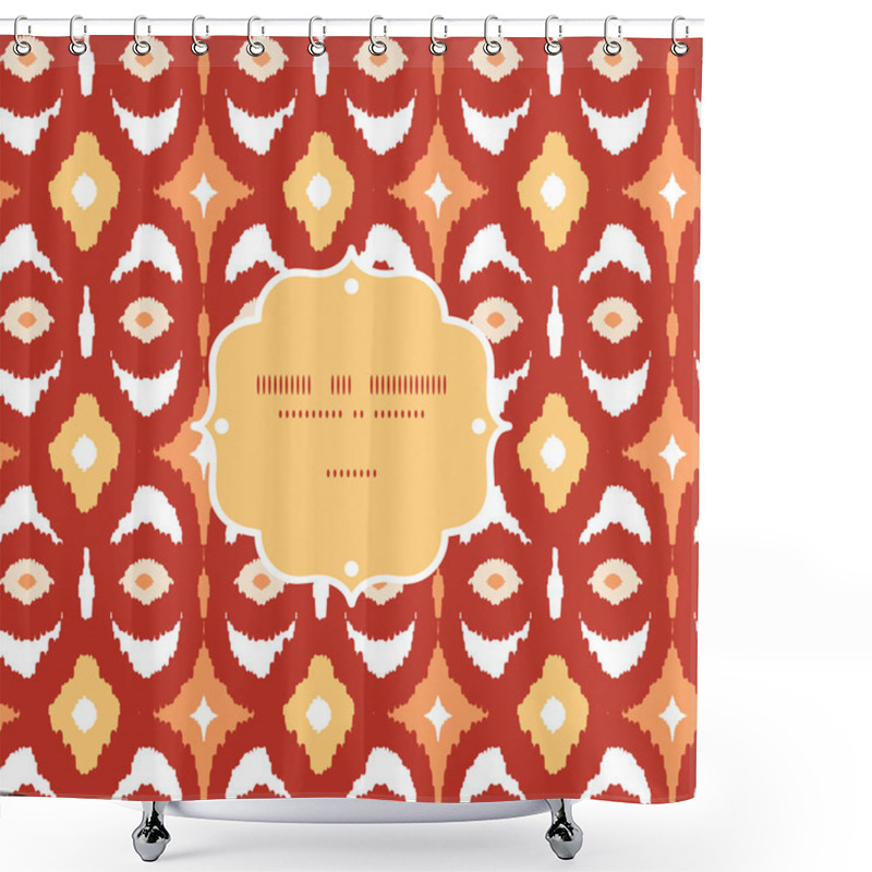 Personality  Red And Gold Ikat Geometric Frame Seamless Pattern Background Shower Curtains