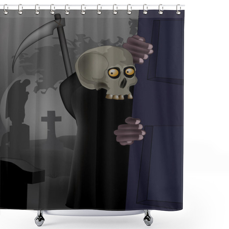 Personality  Door On A Cemetery Shower Curtains