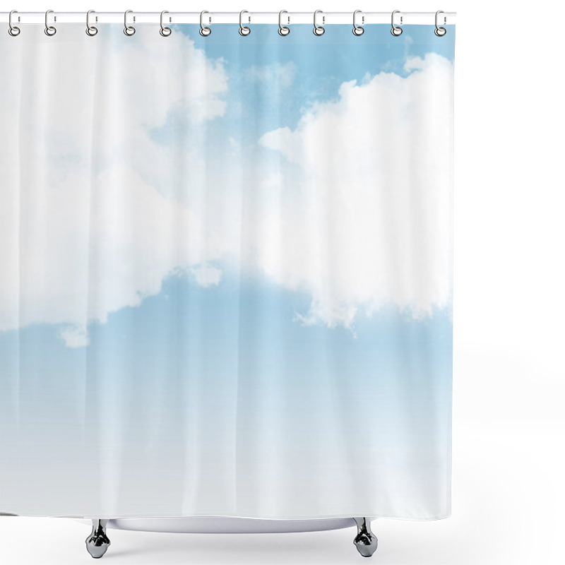 Personality  Blue Sky And White Clouds Shower Curtains