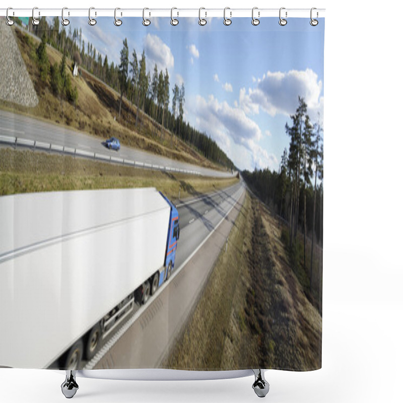 Personality  Trucking Panoramic Shower Curtains