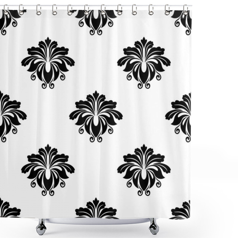 Personality  Floral Damask Arabesque Motifs Seamless Pattern Shower Curtains