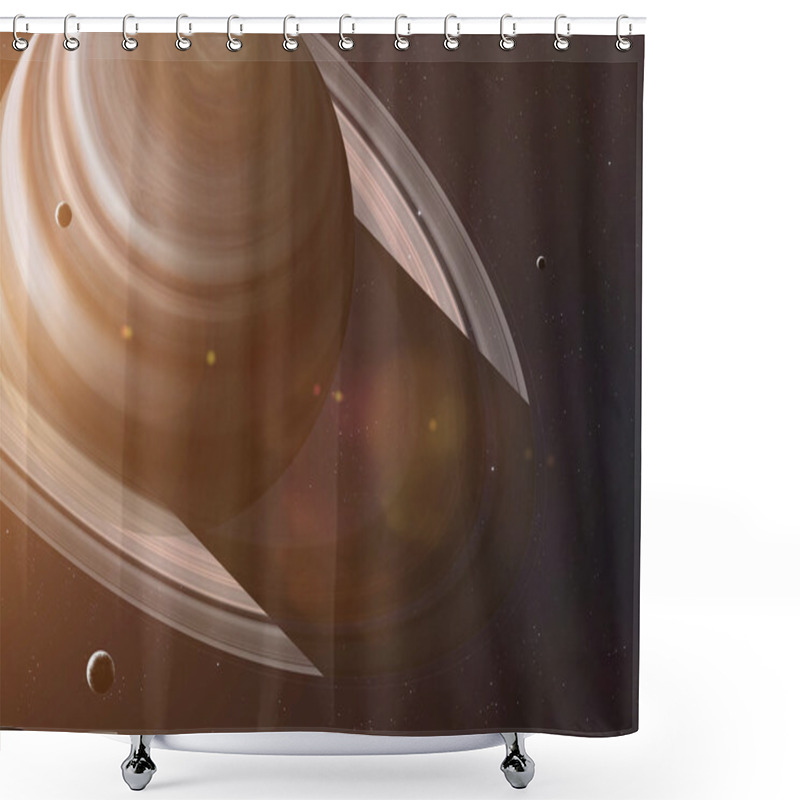 Personality  Inscription Inspired By The Most Cryptic Planet Of Solar System - Saturn. Collage Images From NASA. Shower Curtains