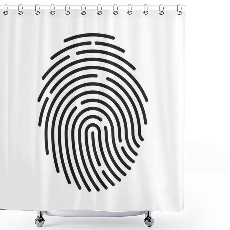 Personality  Fingerprint Icon Signature Concept For Password Encryption. To Protect Information Shower Curtains