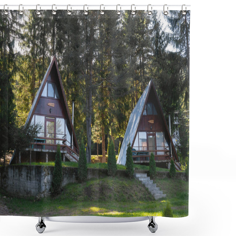 Personality  Two Beautiful Small Villas In A Forest Holiday Resort Hotel. Shower Curtains