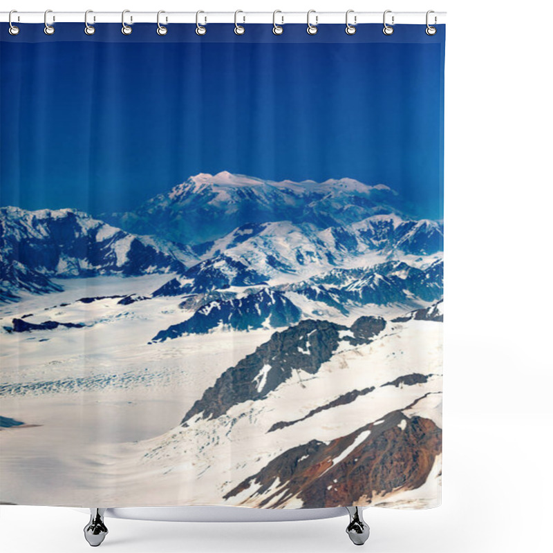 Personality  Mount Logan Towering Over St. Elias Mountains Icefield Kluane National Park, Highest Mountain Peak Of Canada, Yukon Territory Near Haines Junction Shower Curtains