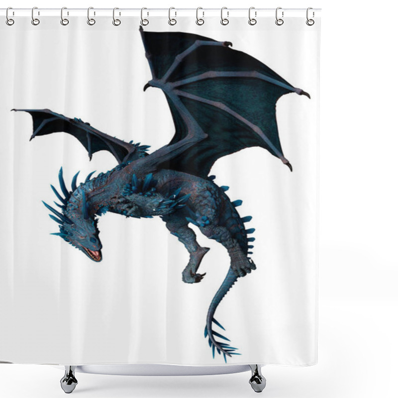 Personality  3d Rendering Of A Fantasy Dragon Isolated On White Background Shower Curtains