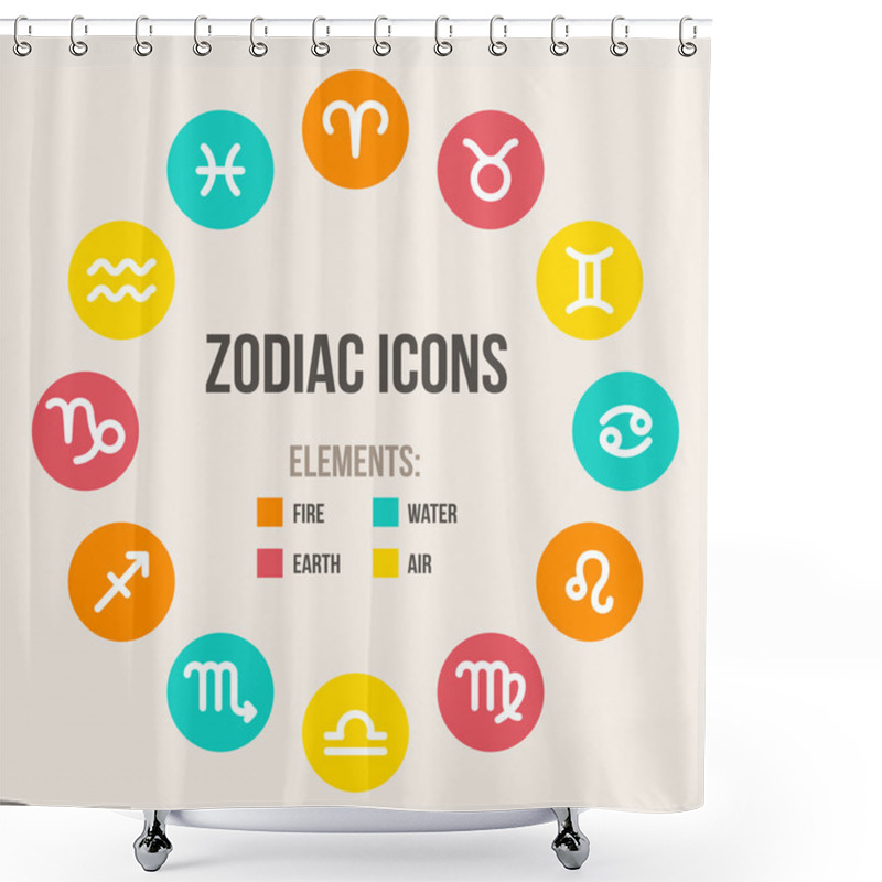 Personality  Zodiac Signs Shower Curtains