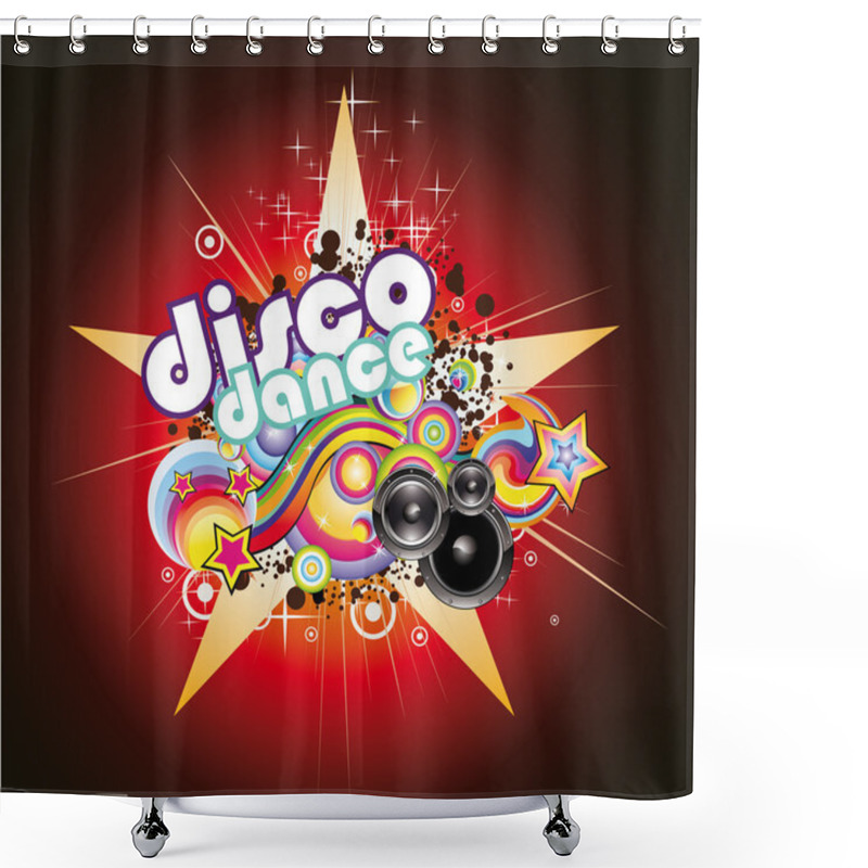 Personality  Disco Music Background Shower Curtains