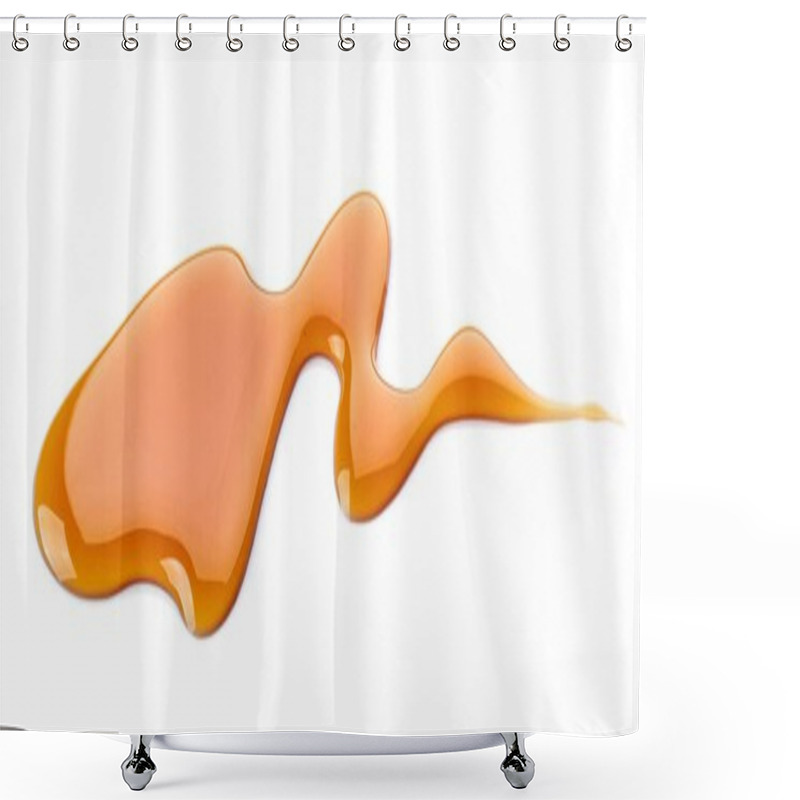 Personality  Caramel Sauce On White Background Shower Curtains