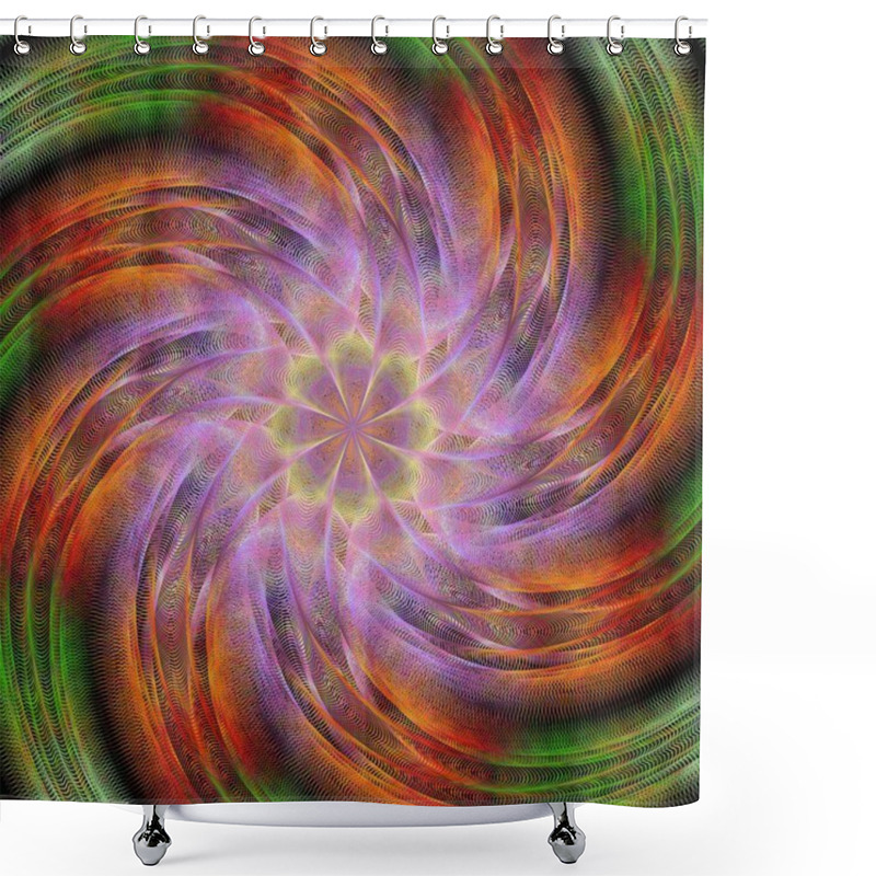 Personality  Computer Generated Spiral Fractal Background Shower Curtains