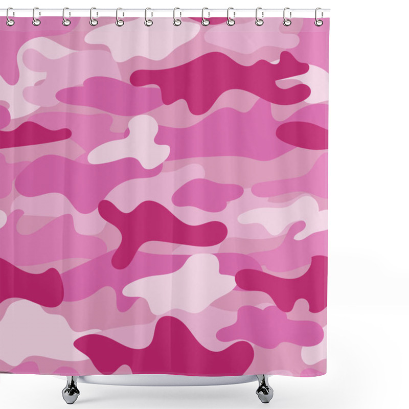 Personality  Seamless Pattern Pink Camouflage Pattern Shower Curtains