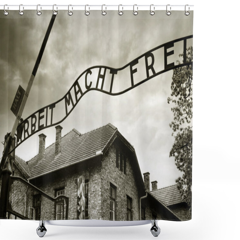 Personality  Entrance To The Auschwitz Concentration Camp Shower Curtains