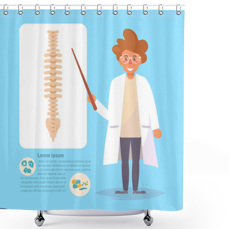 Personality  Chiropractor Vector. Cartoon. I Shower Curtains