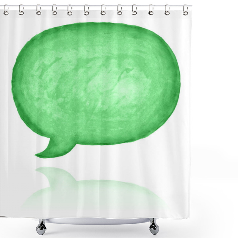 Personality  Green Aquarelle Empty Speech Bubble Dialog Shower Curtains