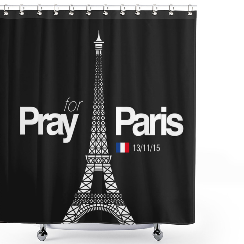 Personality  Pray For Paris Card Shower Curtains