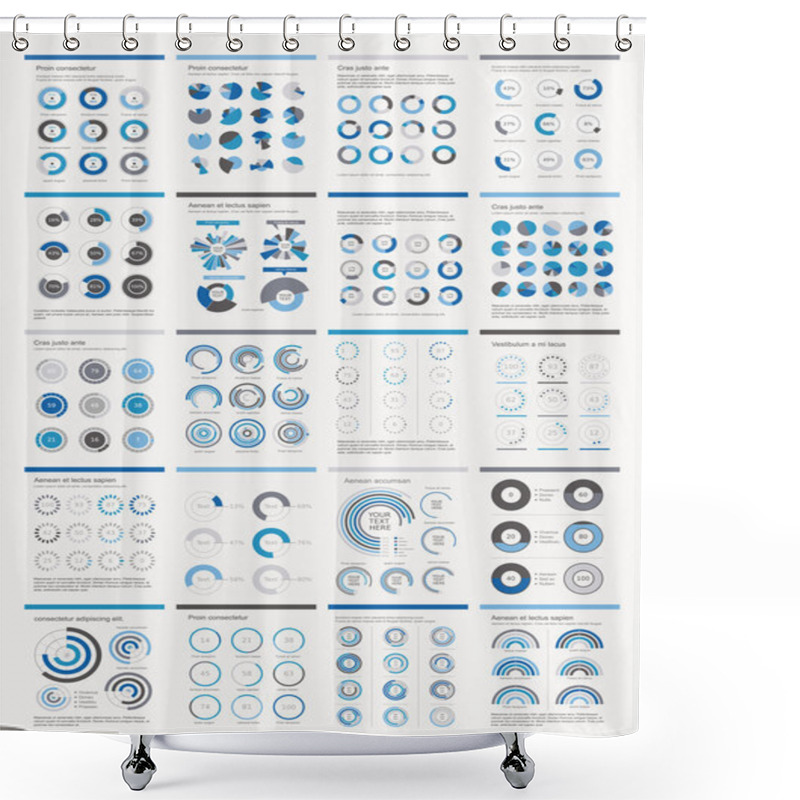 Personality  Infographic Elements.Big Chart Set Icon. Shower Curtains